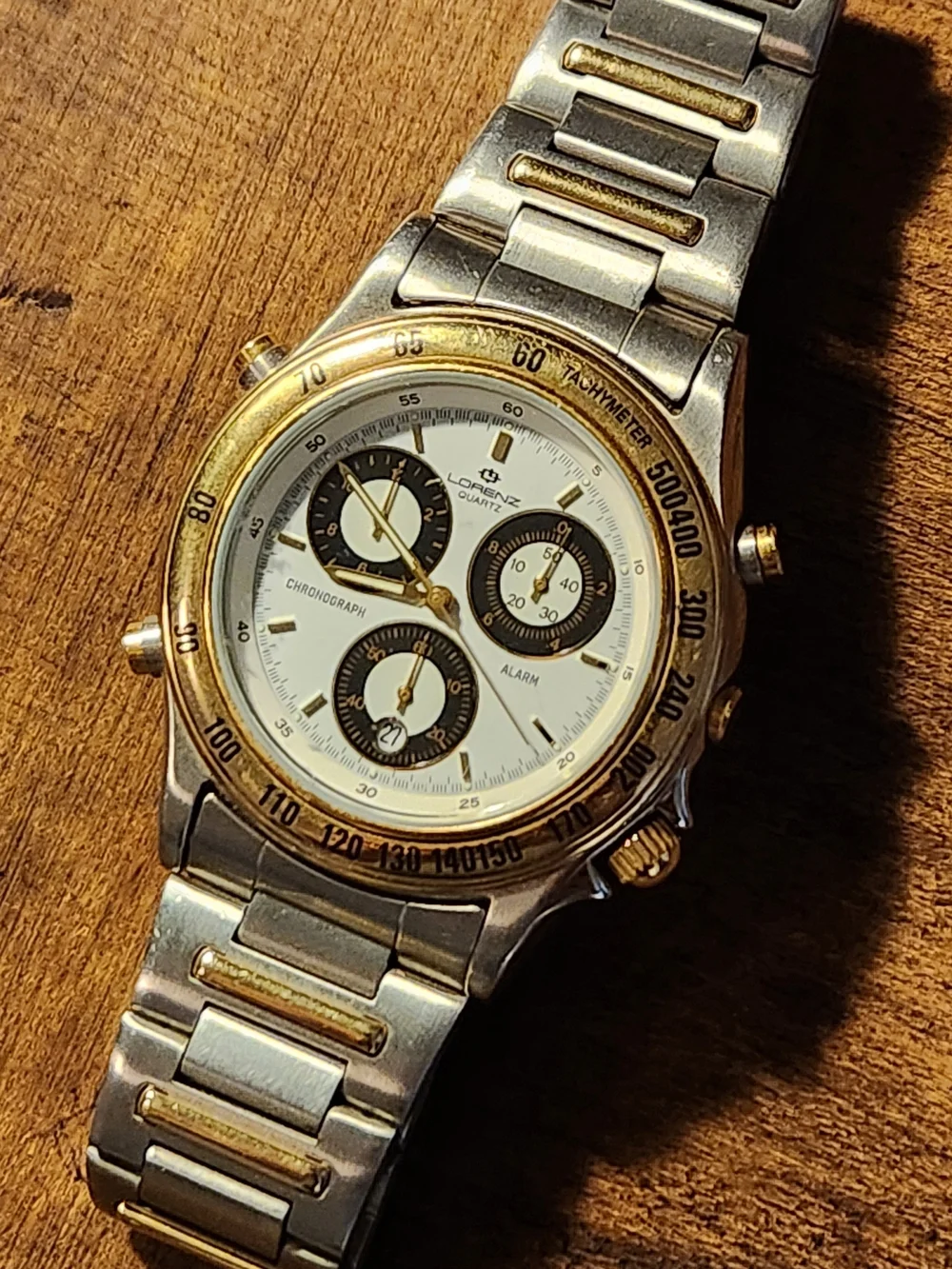 Lorenz Two-Tone Gold Plated and Steel Chronograph Men's Watch - Not Running
